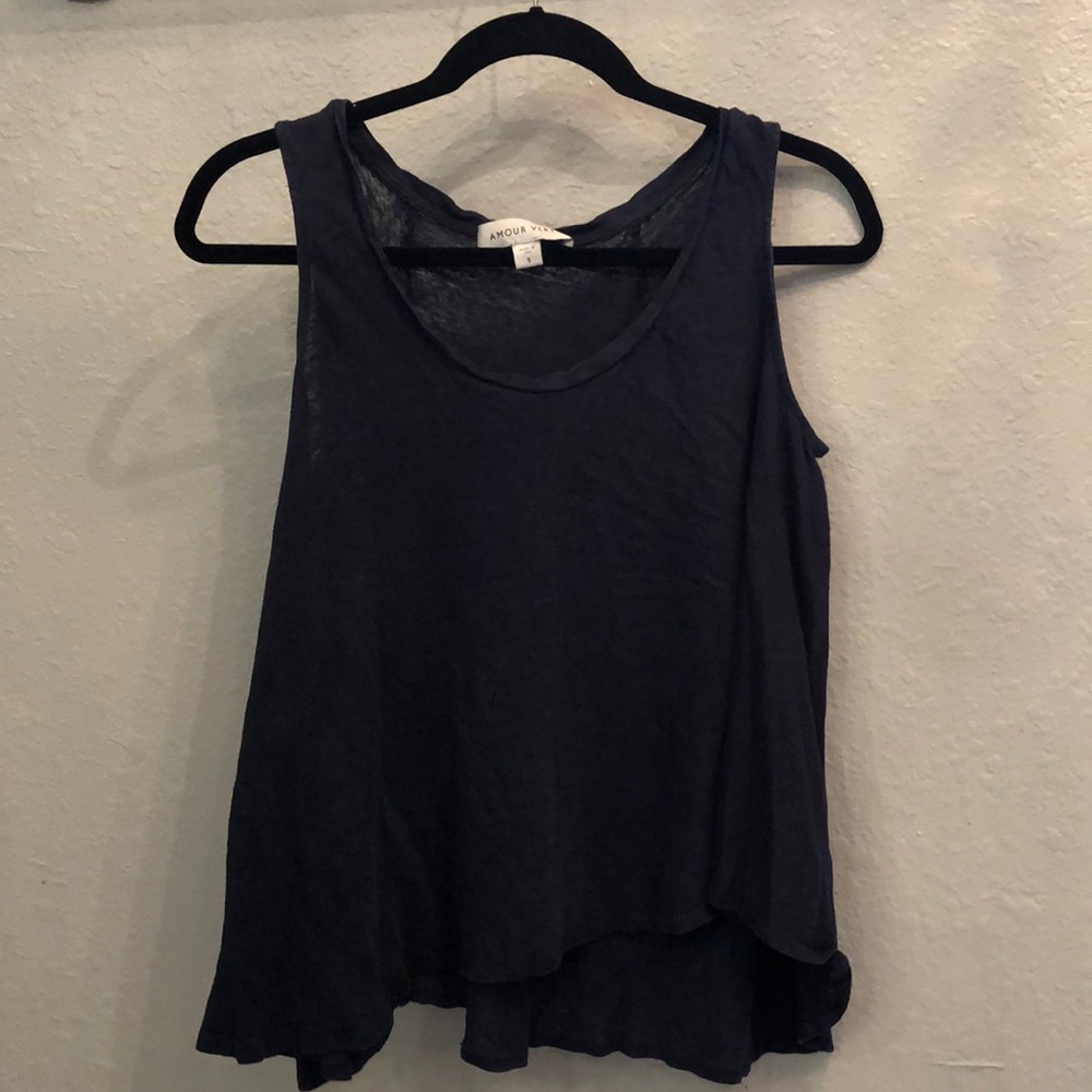A women’s navy top